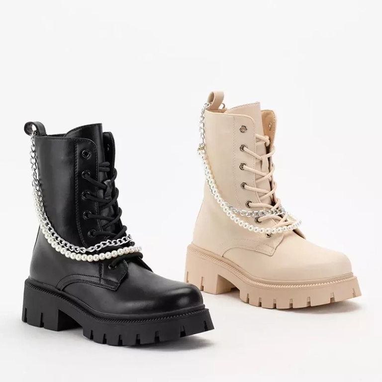 OUTLET Krémes női táskák lánccal és gyöngyökkel Agiva - Lábbeli