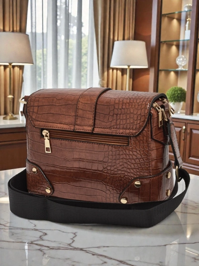 Flora Barna Bőr Elegáns Női Táska Mindennapokra