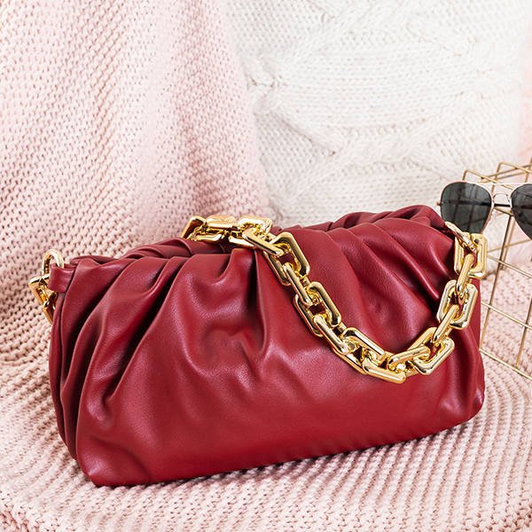 Női barna kézitáska fodrokkal - Kézitáskák