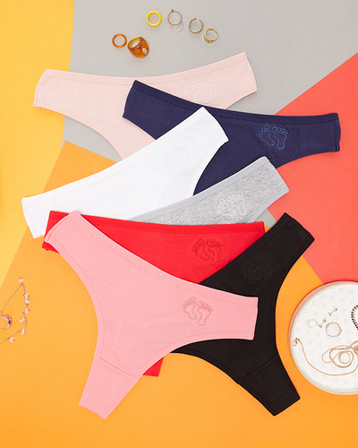 Női pamut tangabugyi szett 7 / csomag - Fehérnemű