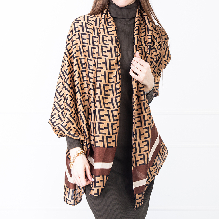 Mintás barna női sál - Kiegészítők