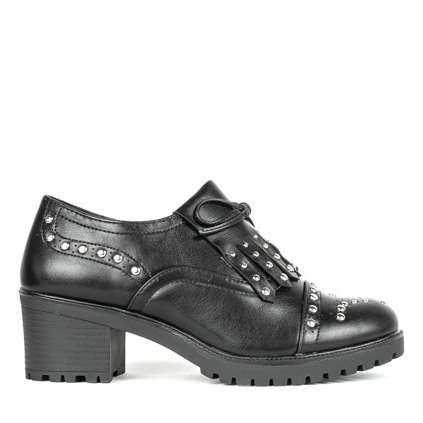 Fekete alacsony cipő vastag oszlopon Colorado - Lábbeli