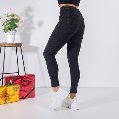 Fekete női PLUS SIZE Jeggings - nadrág