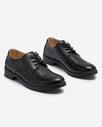 Áttetsző fekete női öko bőr félcipő Azedvo- Footwear