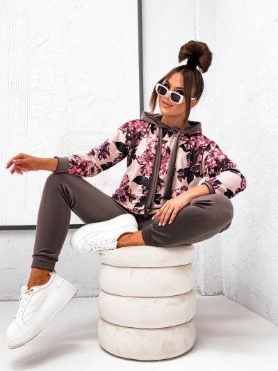 Royalfashion Női pamut készlet, amely a virágos velúra hasonlít