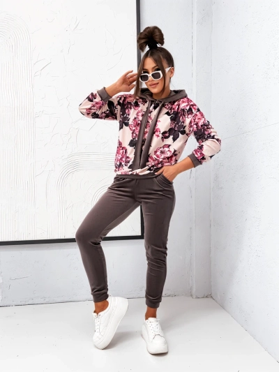 Royalfashion Női pamut készlet, amely a virágos velúra hasonlít