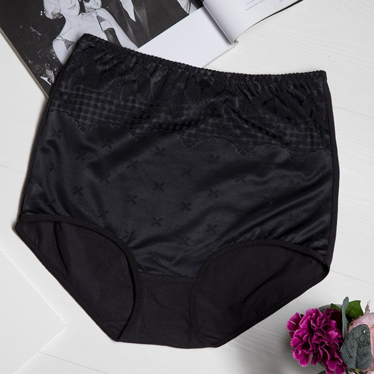 Fekete női pamut bugyi PLUS SIZE - Fehérnemű