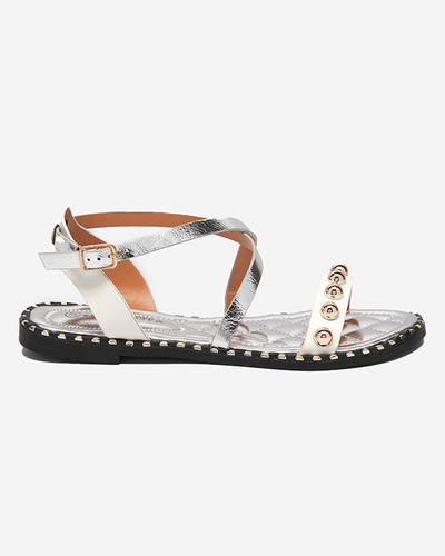 OUTLET White - ezüst színű női szandál fúvókákkal Hanim- Footwear