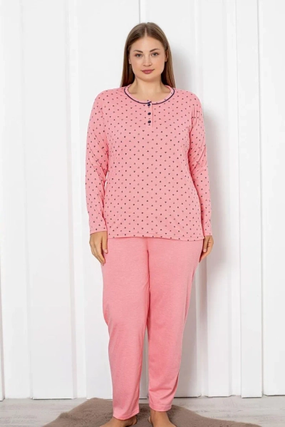 Royalfashion Női Pamut 2-Részes Pizsama Szett Szív Mintával PLUS SIZE