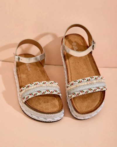 Royalfashion női hímzett Mussir szandál