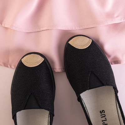 Női fekete espadrilles Mirlenace - Lábbeli