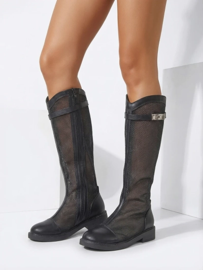 Royalfashion Magas perforációjú női boka csizmák Ovittole