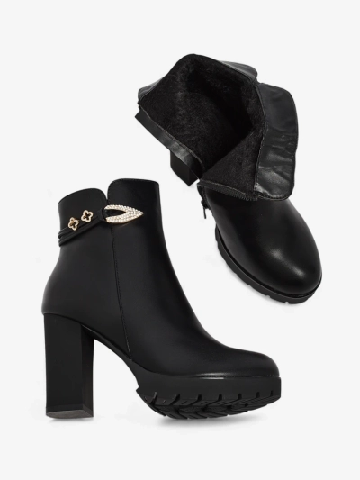 Női eco bőr bokacsizma vastag sarokkal Sylvar