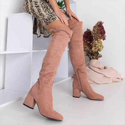 Rózsaszín női csizma az Avellan oszlopon - lábbeli