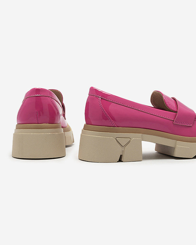 Royalfashion Lakkozott fukszia mokaszin női Gelopa