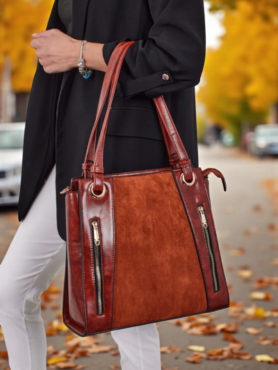 Női shopper táska, öko bőr, Silent Raven
