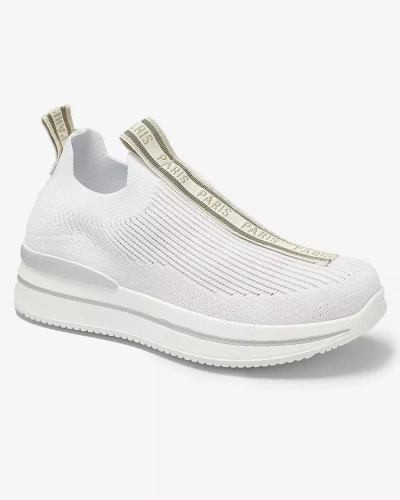 Női csúszós sportcipő fehér felirattal Cerppa- Footwear