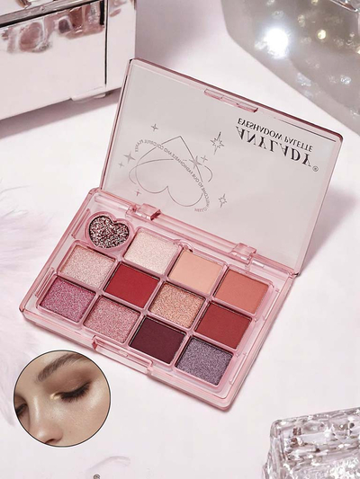 12 színű szemhéjpúder paletta Ruby Glamour