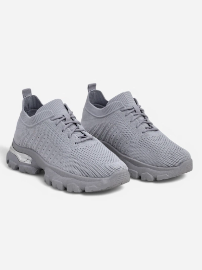 Damskie Sneakersy Atenea Light Szare tkaninowe na płaskiej podeszwie 4,5 cm