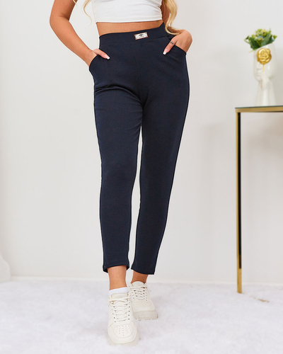 Royalfashion Navy kék női teggings nadrág