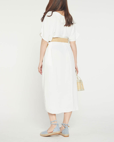 Nagyméretű fehér női ruha övvel - Ruházat