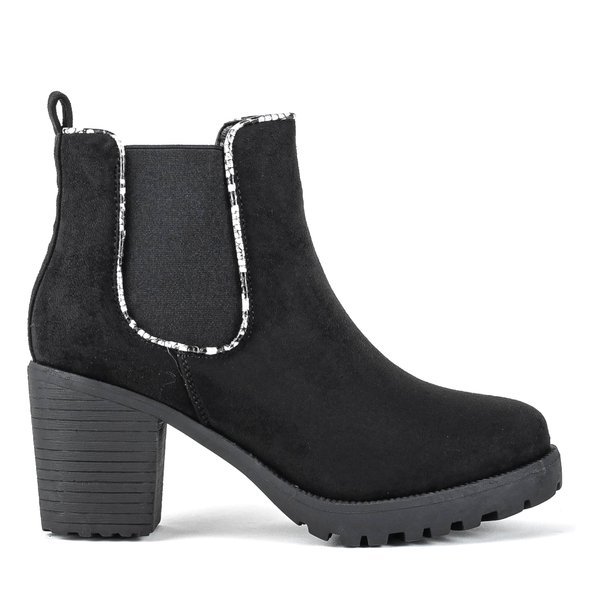 Czarne botki na wyższym słupku Travolte - Obuwie