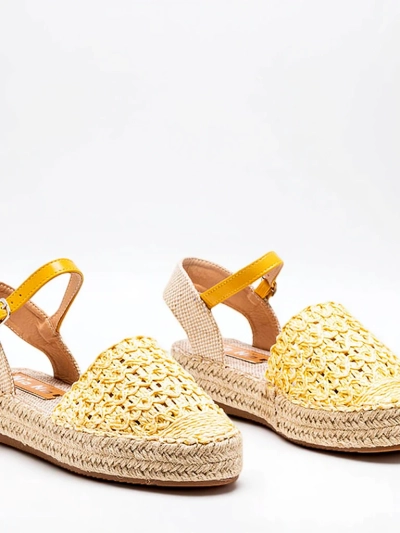 Sárga női espadrilles áttört Triumf - lábbeli