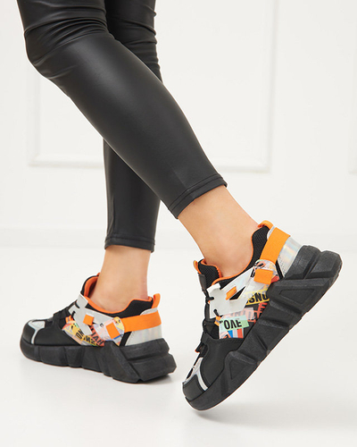 Fekete női sportcipő színes betétekkel Deroni - Lábbeli