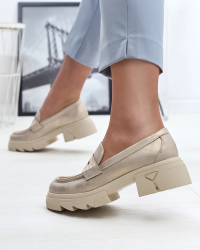 Gold női öko bőr mokaszin Sepop- Footwear