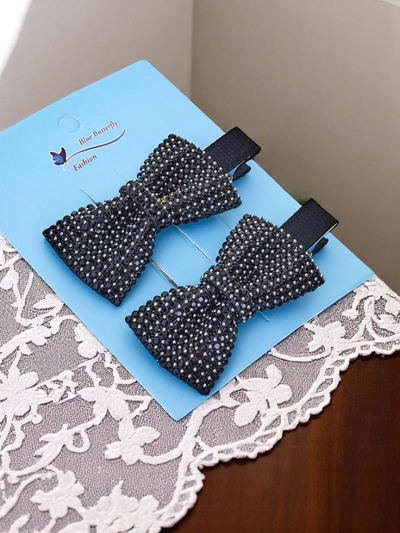 Royalfashion 2 darabos hajcsat szett masnikkal és strasszokkal Isadora
