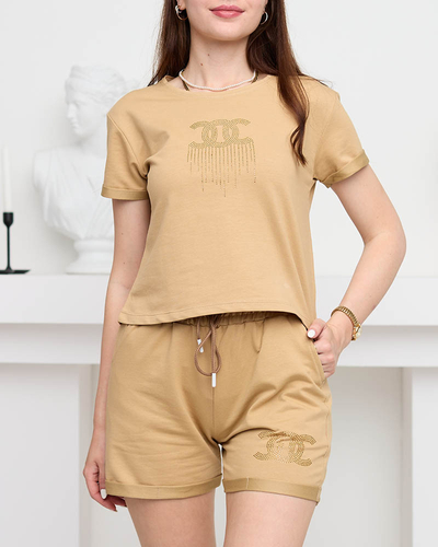 Női sport atléta szett teve cirkóniával - Ruházat