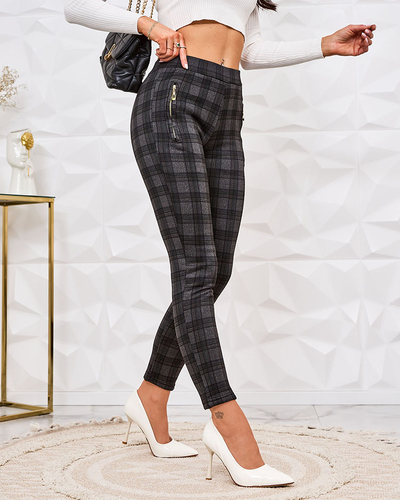 Royalfashion Női szigetelt kockás teggings nadrág