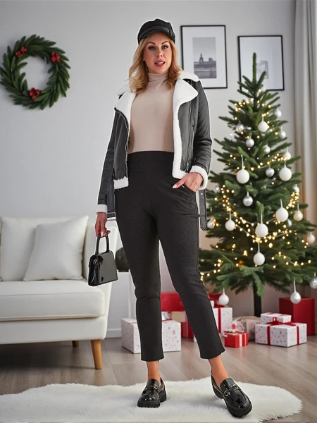Royalfashion Melegített női teggings nadrág PLUS SIZE
