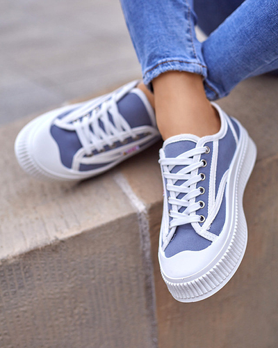 OUTLET Kék és szürke női tornacipő Scola-Shoes