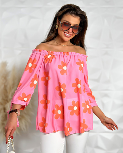 Royalfashion Női blúz a'la hiszpanka virágokkal