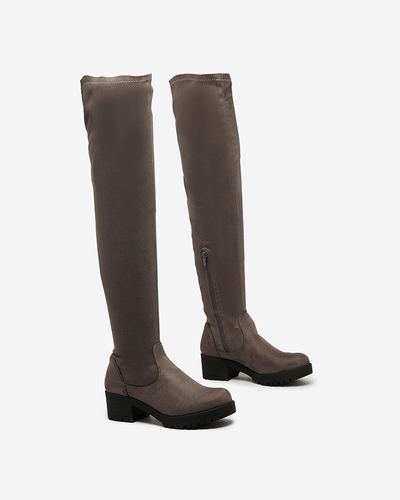 Royalfashion Maroon női térdig érő, lapos sarkú női csizma Keteris