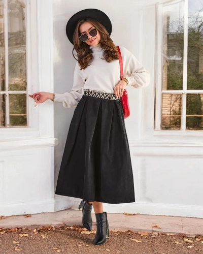 Royalfashion Női midi szoknya a' la bársony
