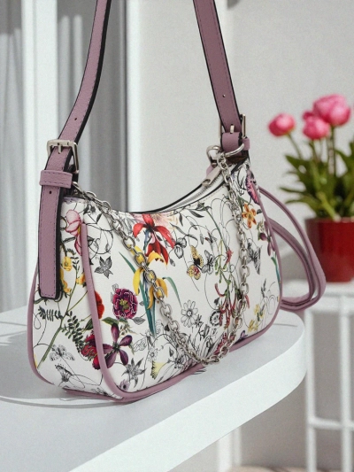 Royalfashion Kis női táska ökobőrből, virágmintás, Lily Bloom