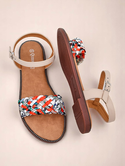 Royalfashion Női lapos talpú ColorStrap szandál