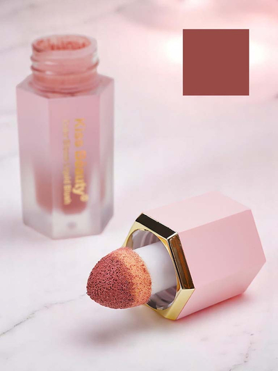 Kiss Beauty folyékony pirosító szivaccsal, szín: Crush