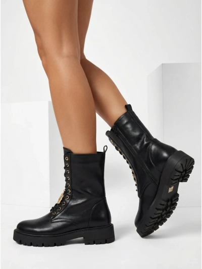 Venit női öko bőr fűzős bokacsizma