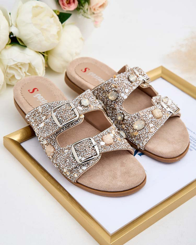 Royalfashion Női flip-flopok csattal és cirkonokkal Monnas