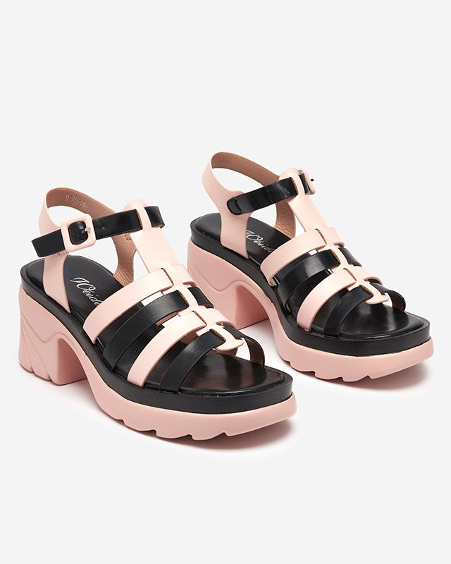 OUTLET Rózsaszín női magassarkú szandál Agraves - Footwear