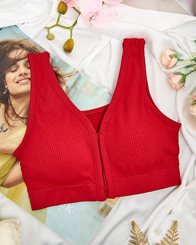 Royalfashion női bordázott sportmelltartó