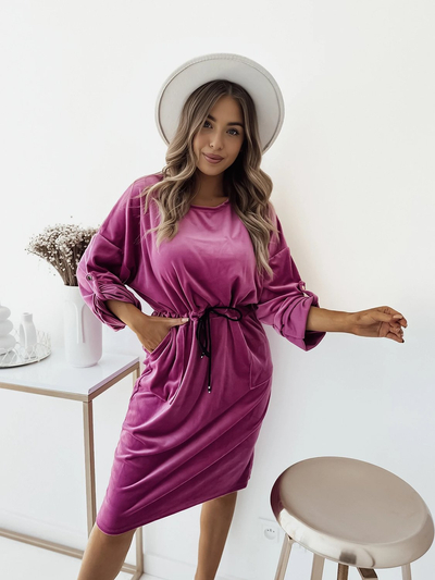 Royalfashion Női fukszia midi ruha