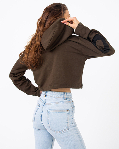 Sötétzöld női takaró felső kapucnival - Ruházat