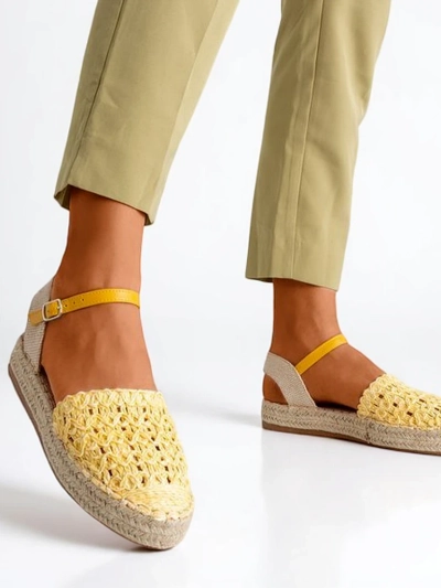 Sárga női espadrilles áttört Triumf - lábbeli