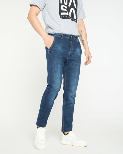 Sötétkék egyenes szárú férfi farmernadrág - Ruházat