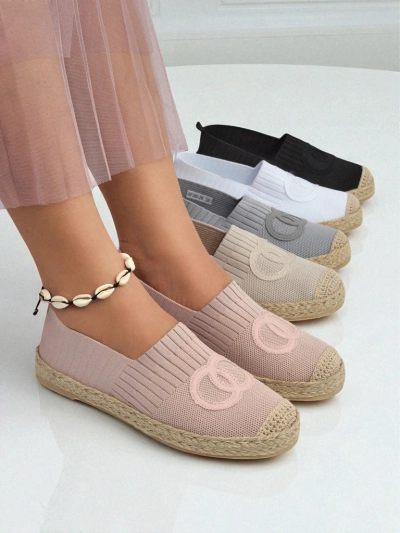Női Theodora rózsaszín espadrilles velúr ökológiai bőrből, lapos