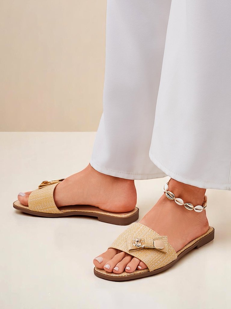 Royalfashion női szalmapapucs szandál Aurelia